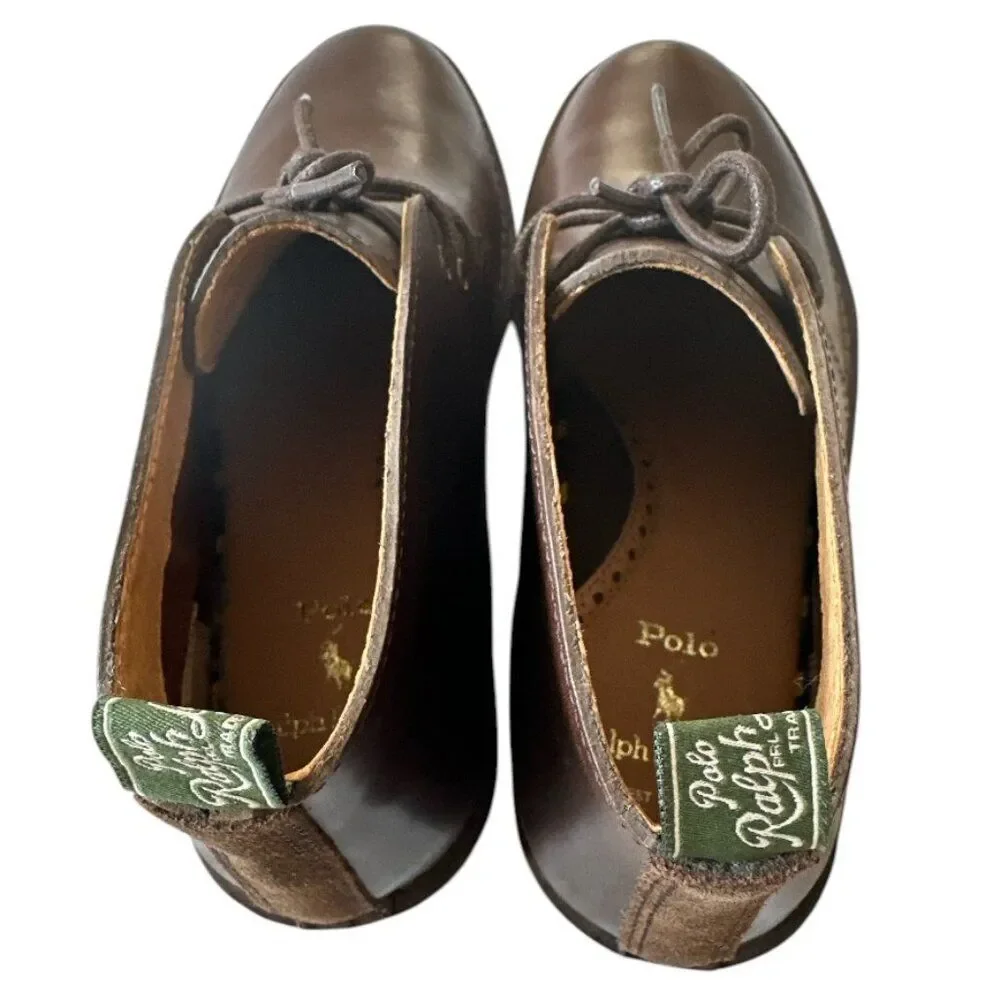 Polo Ralph Lauren Talan Chukka Brown Leather Men's sz 8.5D Lace-Up Casual Dress